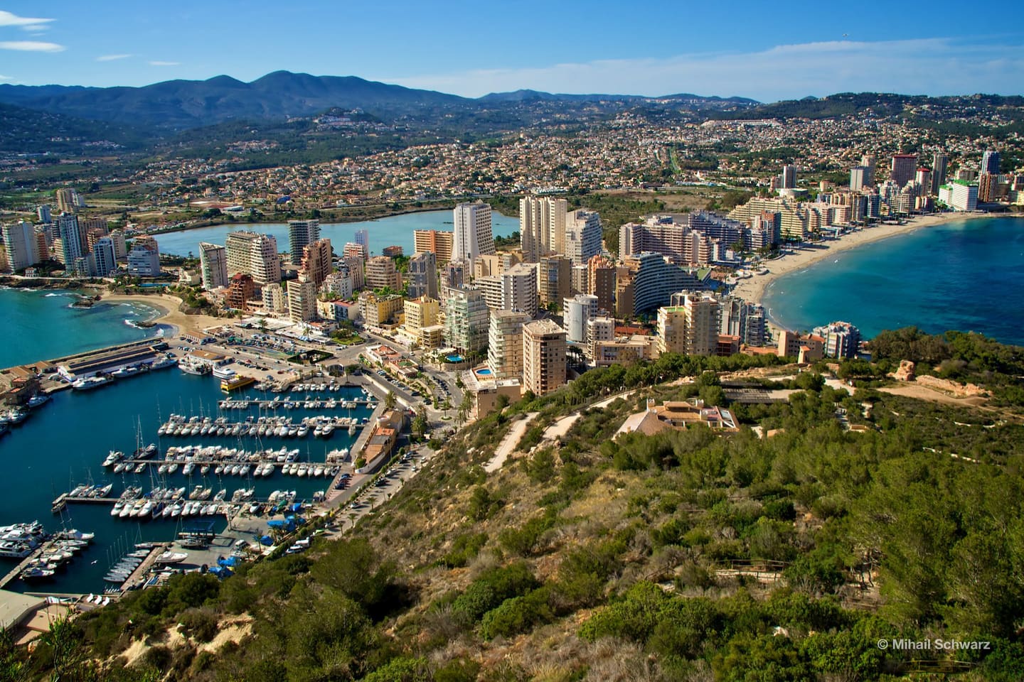 View of the town of Calpe from Mount Ifach